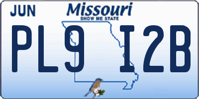 MO license plate PL9I2B