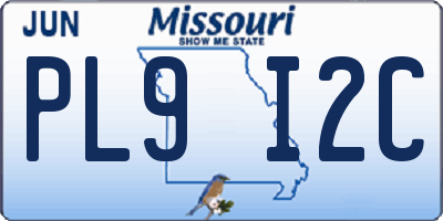 MO license plate PL9I2C