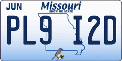 MO license plate PL9I2D