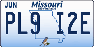 MO license plate PL9I2E