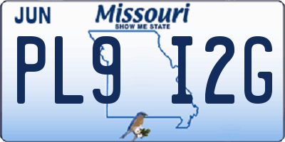 MO license plate PL9I2G