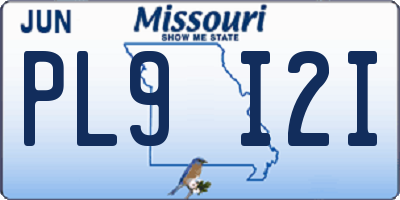 MO license plate PL9I2I