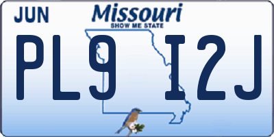 MO license plate PL9I2J