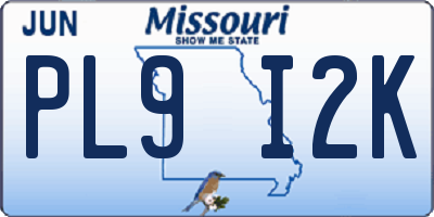 MO license plate PL9I2K