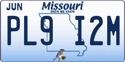 MO license plate PL9I2M