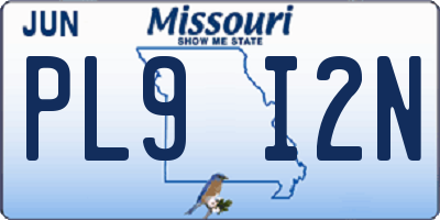MO license plate PL9I2N