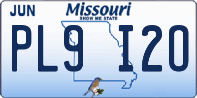 MO license plate PL9I2O