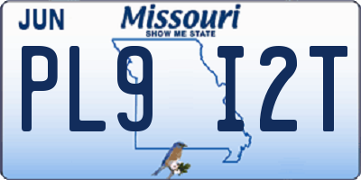 MO license plate PL9I2T