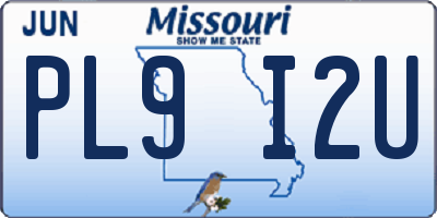 MO license plate PL9I2U