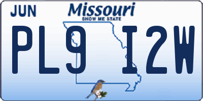 MO license plate PL9I2W