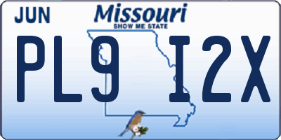 MO license plate PL9I2X