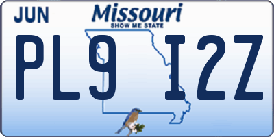 MO license plate PL9I2Z