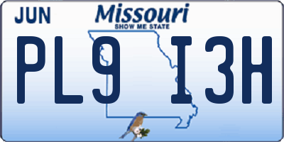 MO license plate PL9I3H