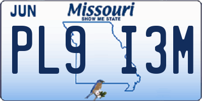 MO license plate PL9I3M