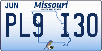 MO license plate PL9I3O