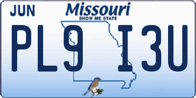 MO license plate PL9I3U
