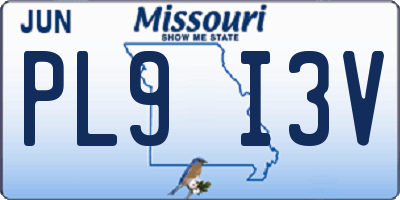 MO license plate PL9I3V