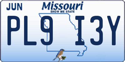 MO license plate PL9I3Y