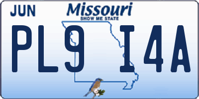 MO license plate PL9I4A