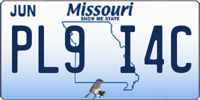 MO license plate PL9I4C