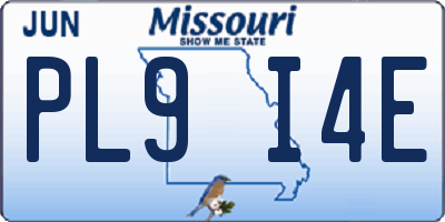 MO license plate PL9I4E