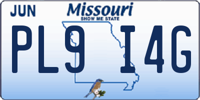MO license plate PL9I4G