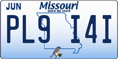 MO license plate PL9I4I