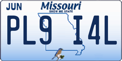 MO license plate PL9I4L