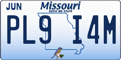 MO license plate PL9I4M