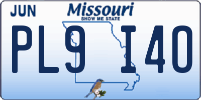 MO license plate PL9I4O