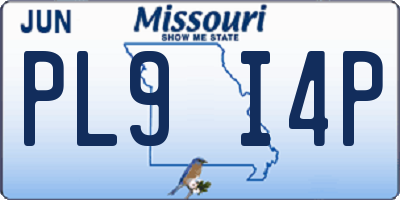 MO license plate PL9I4P