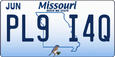 MO license plate PL9I4Q