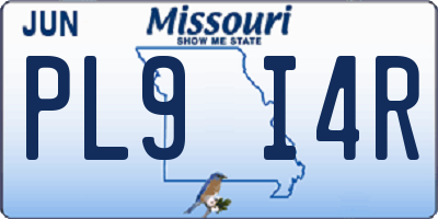 MO license plate PL9I4R