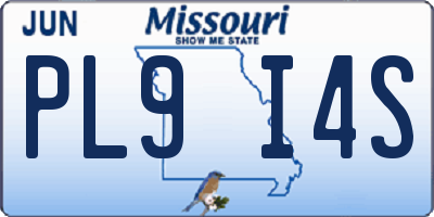 MO license plate PL9I4S