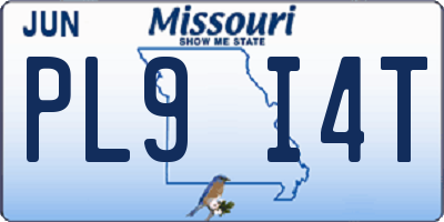 MO license plate PL9I4T