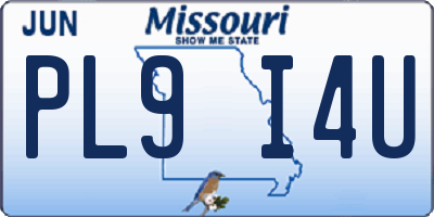 MO license plate PL9I4U