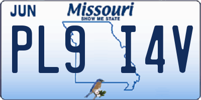 MO license plate PL9I4V