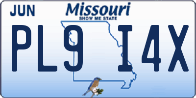 MO license plate PL9I4X