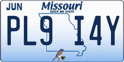 MO license plate PL9I4Y