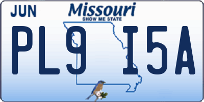 MO license plate PL9I5A
