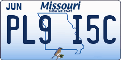 MO license plate PL9I5C