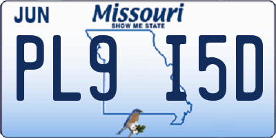 MO license plate PL9I5D