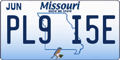 MO license plate PL9I5E