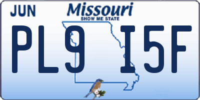 MO license plate PL9I5F