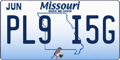 MO license plate PL9I5G