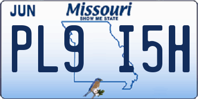 MO license plate PL9I5H