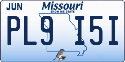 MO license plate PL9I5I