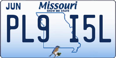 MO license plate PL9I5L