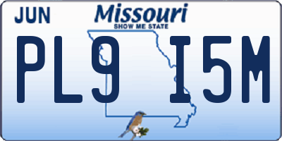 MO license plate PL9I5M