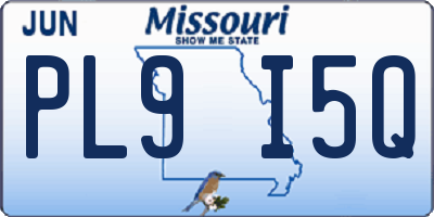 MO license plate PL9I5Q
